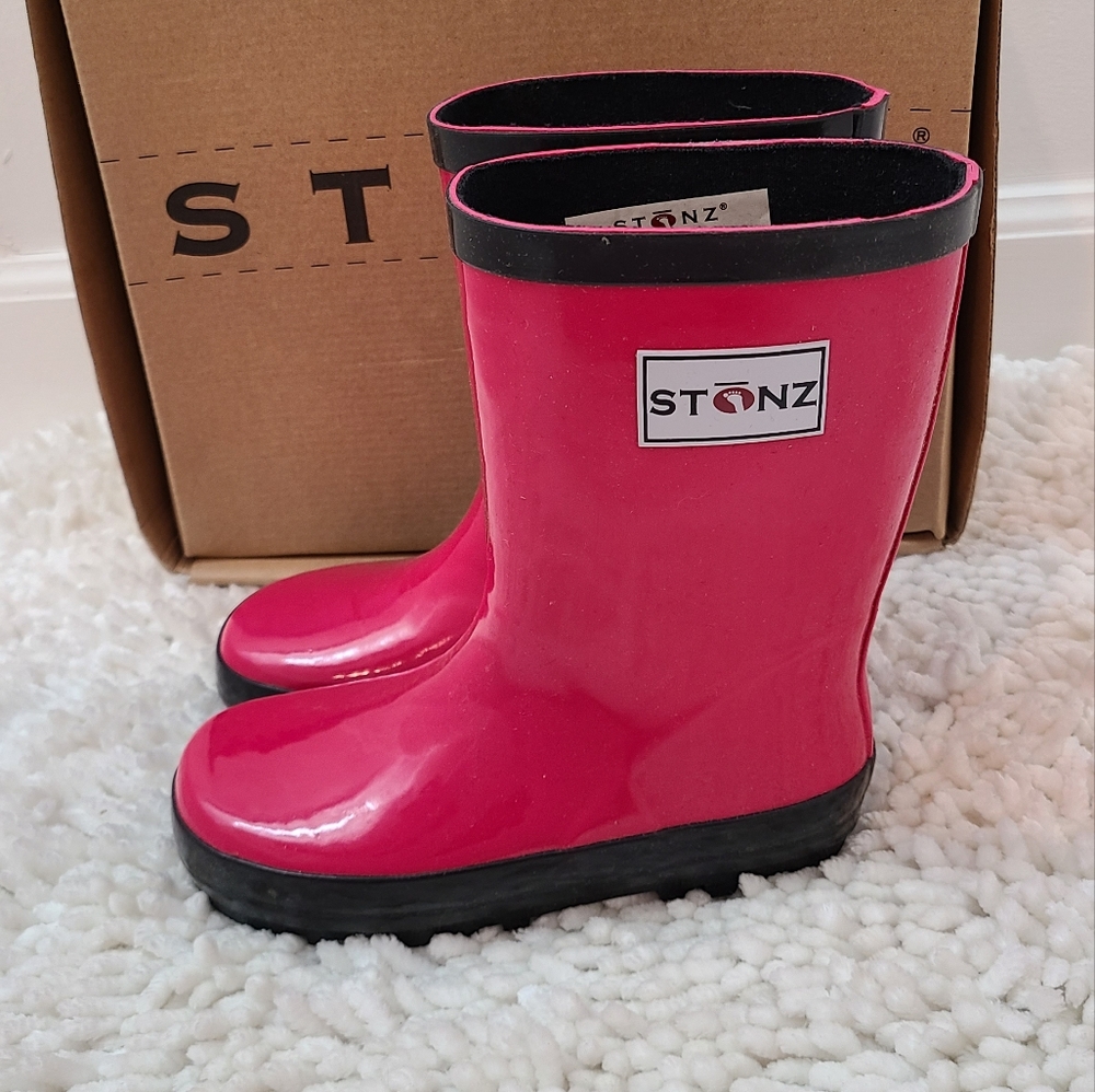 NIB Stonz Snow and Rain Boots Pink & Black - Picture 3 of 7